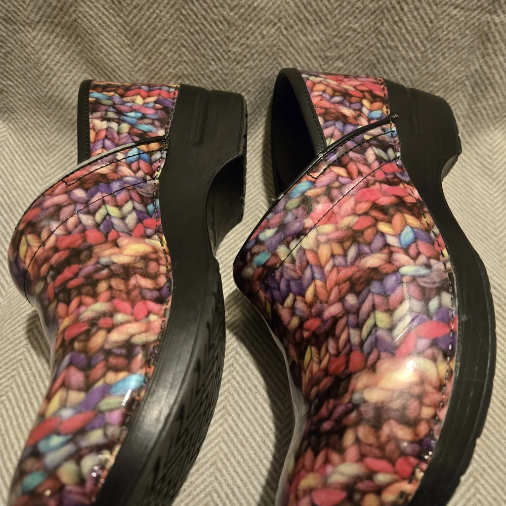 Dansko Multicolor Knit Pattern Clogs - Picture 3 of 6